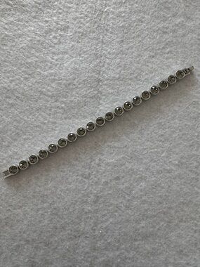 Silver Round Crystal Tennis Bracelet